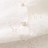 Collar hollowed out embroidered loose shirt for women