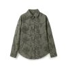 Collar pressed glue embroidered loose shirt for women